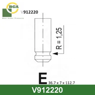 V912220 BGA Клапан впускной Citroen C3 1 Арт V912220BGA, вид 1