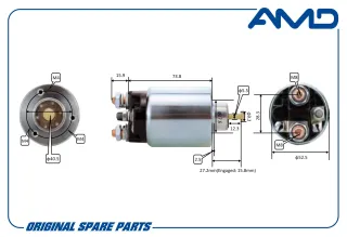 AMDEL401 AMD Реле втягивающее стартера Daewoo Lanos T100 Арт AMDEL401AMD, вид 2