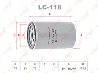 LC118 Lynx Фильтр масляный Alfa Romeo 164 Арт LC118LYNX, вид 2