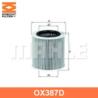 OX387D Mahle , Knecht Фильтр масляный BMW Z4 E85/E86 Арт OX387DMAHLEKNECHT, вид 1