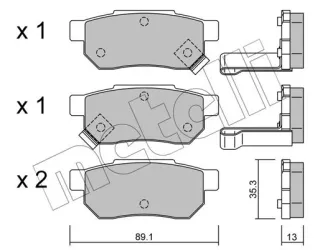 2201701 Metelli Тормозные колодки задние Honda Accord 3 Арт 2201701METELLI, вид 1