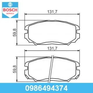 0986494374bosch,45022snbe01,581013ka20,581013fa11,581013ka30,581012ca20,581013la10,581013la20,581013fa11,581013ka30 Колодки тормозные передние к-кт Changan CS 35 Арт 0986494374BOSCH, вид 1