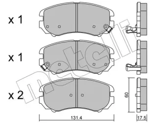 2205030 Metelli Колодки тормозные передние к-кт Changan CS 35 Арт 2205030METELLI, вид 1