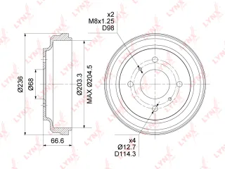BM1114 Lynx Барабан тормозной Nissan Primera 11 Арт BM1114LYNX, вид 1