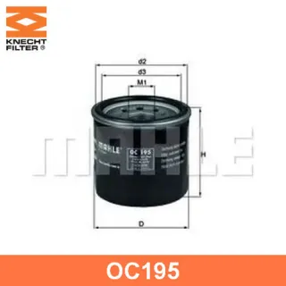 OC195 Mahle , Knecht Фильтр масляный Honda Logo Арт OC195MAHLEKNECHT, вид 1