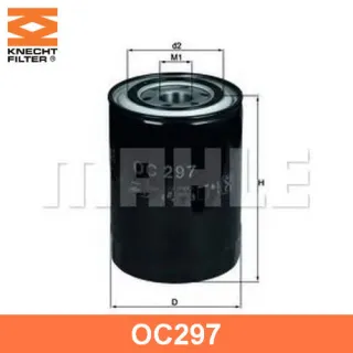 OC297 Mahle , Knecht Фильтр масляный Mitsubishi Pajero 3 Арт OC297MAHLEKNECHT, вид 1