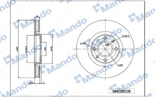 MBC030128 Mando Диск тормозной передний Citroen Berlingo 2  Арт MBC030128MANDO, вид 1