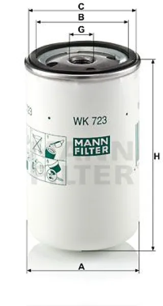 WK723 Mann Filter truck Фильтр топливный KAMAZ 5490 Арт WK723MANNFILTERTRUCK, вид 1
