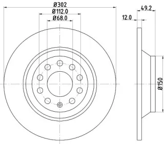 MDC1744 Mintex Диск тормозной задний Audi A6 C6 (S6,RS6) Арт MDC1744MINTEX, вид 1