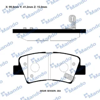 MPH39 Mando Колодки тормозные задние дисковые к-кт Changan CS 75 Арт MPH39MANDO, вид 1