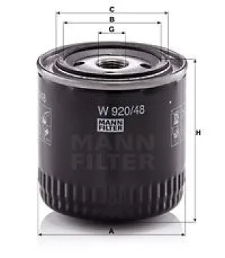 W92048 Mann Filter Фильтр масляный Chrysler Vision Арт W92048MANNFILTER, вид 1