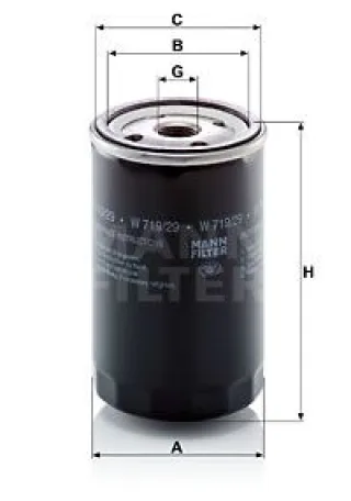 W71929 Mann Filter Фильтр масляный Alfa Romeo 164 Арт W71929MANNFILTER, вид 1