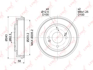 BM1072 Lynx Барабан тормозной Hyundai Getz Арт BM1072LYNX, вид 1