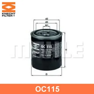OC115 Mahle , Knecht Фильтр масляный Hyundai Accent LC Арт OC115MAHLEKNECHT, вид 1