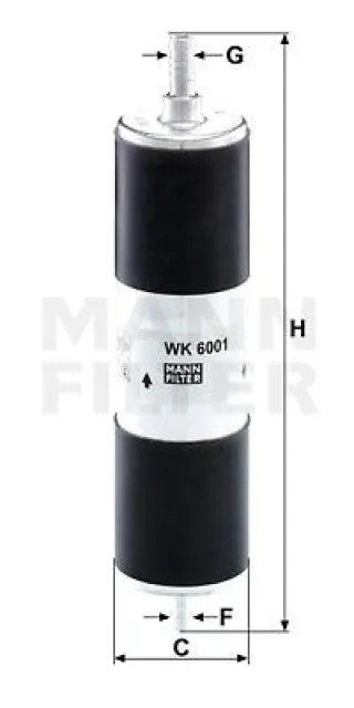 WK6001 Mann Filter Фильтр топливный Audi A6 C6 (S6,RS6) Арт WK6001MANNFILTER, вид 1