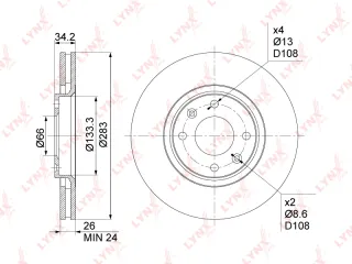 BN1015 Lynx Диск тормозной передний Citroen Berlingo 2  Арт BN1015LYNX, вид 1