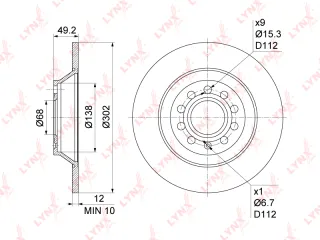 BN1192 Lynx Диск тормозной задний Audi A6 C6 (S6,RS6) Арт BN1192LYNX, вид 1