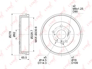 BM1185 Lynx Барабан тормозной Toyota Rav 4 1 Арт BM1185LYNX, вид 1