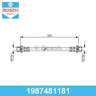 1987481181 BOSCH Шланг тормозной задний Toyota Rav 4 2 Арт 1987481181BOSCH, вид 1