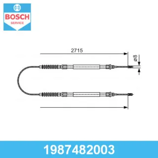 1987482003 BOSCH Трос стояночного тормоза Citroen Jumper 1 Арт 1987482003BOSCH, вид 1