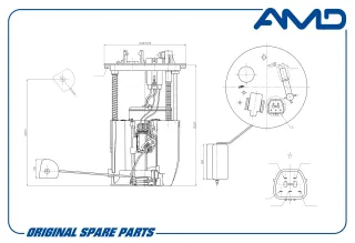 AMDFP194 AMD Насос топливный электрический Mitsubishi Lancer 10 Арт AMDFP194AMD, вид 2