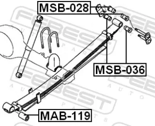 MSB028 FEBEST Втулка рессоры Hyundai Galloper 1 Арт MSB028FEBEST, вид 2