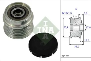 535000510 Ina Шкив генератора Audi A6 C5 (S6,RS6) Арт 535000510INA, вид 1