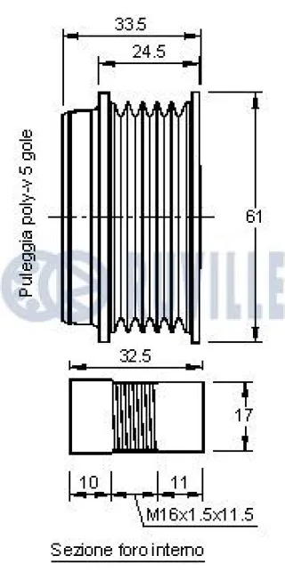 541273 Ruville Шкив генератора Audi A6 C5 (S6,RS6) Арт 541273RUVILLE, вид 1